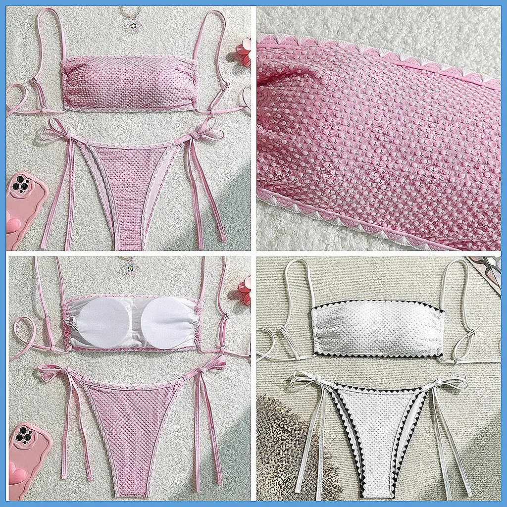 

Sexy Push Up Bikini Set - Solid Brazilian Swimwear for Women, Beach & Pool Bathing Suits