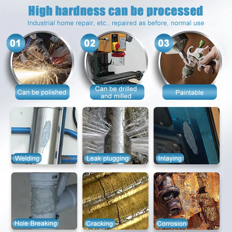 High Temperature Metal Repair Glue Cast Iron High Strength Repairing Adhesive Heat Resistance Cold Weld Industrial Glue Sealers