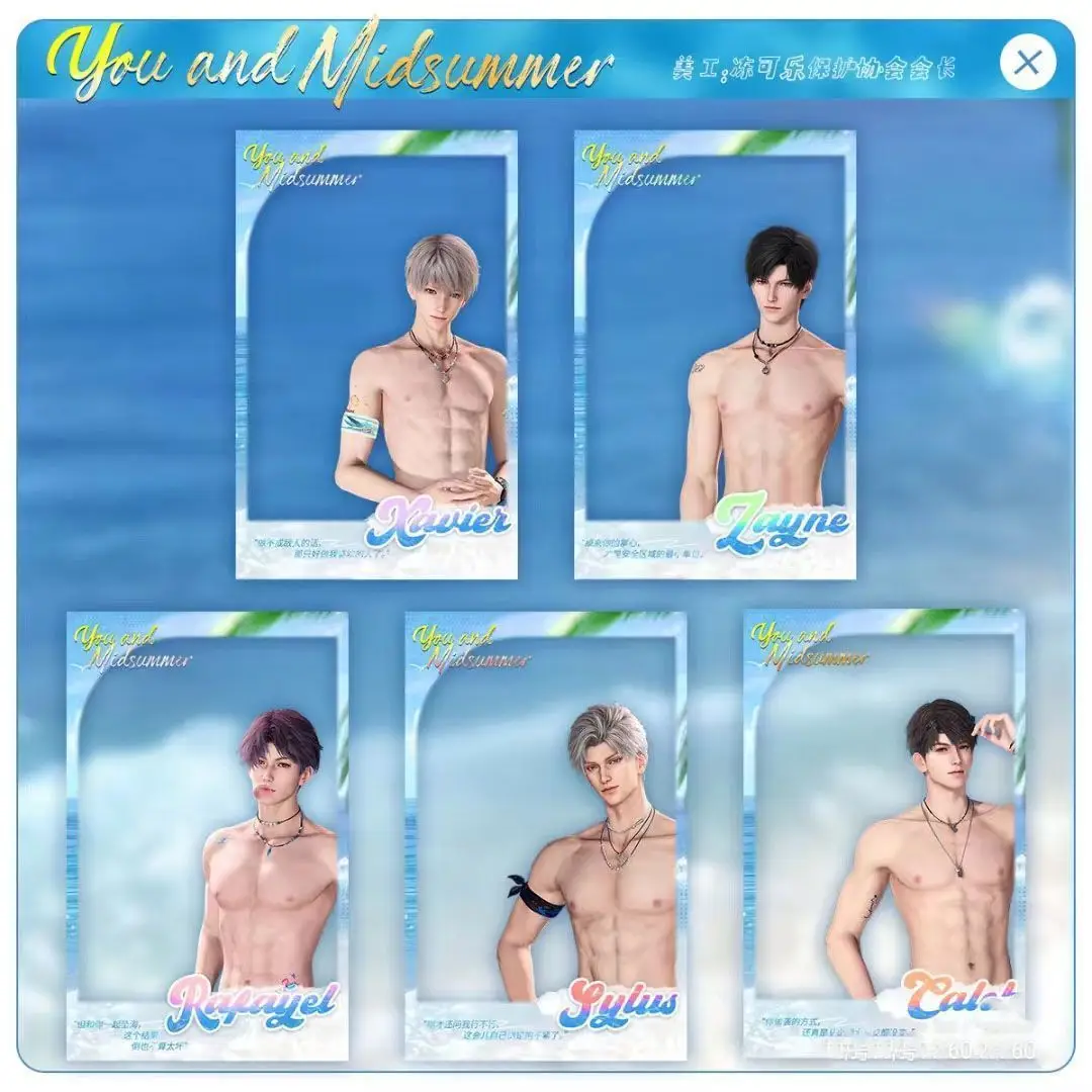 

Love and Deepspace Xavier Zayne Rafayel Sylus Caleb Маленькая карта Косплей Хэллоуин Лазерный значок Акриловая прозрачная карта Аниме 5 шт.