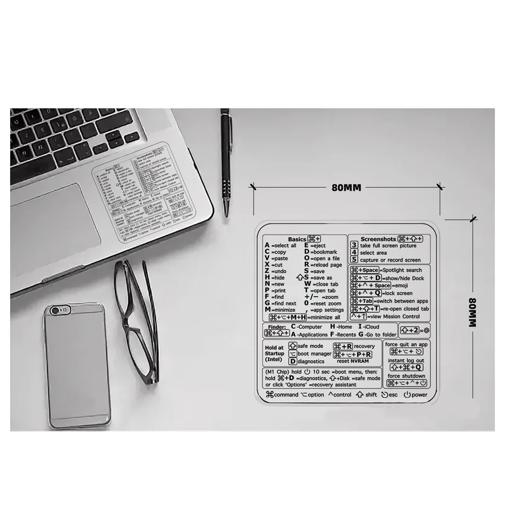 AA46 Reference Keyboard Shortcut Stickers PC Laptop Desktop Short Cut Sticker