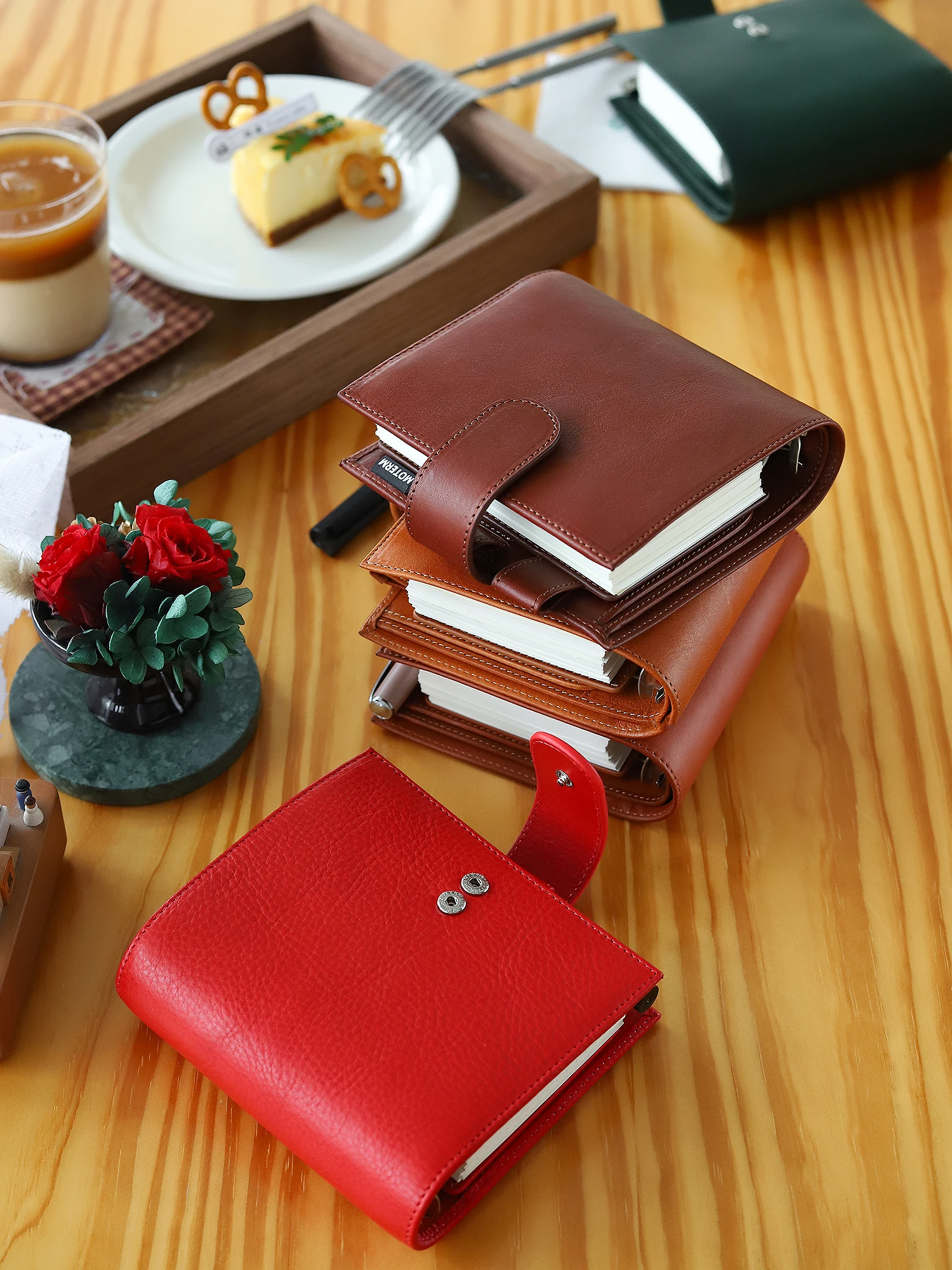 Moterm Full Grain Veg Tan Leather Pocket Luxe 2.0 Rings Planner A7 Notatnik z 30MM pierścieniami Agenda Organizer Diary Journal — zdjęcie produktu 7