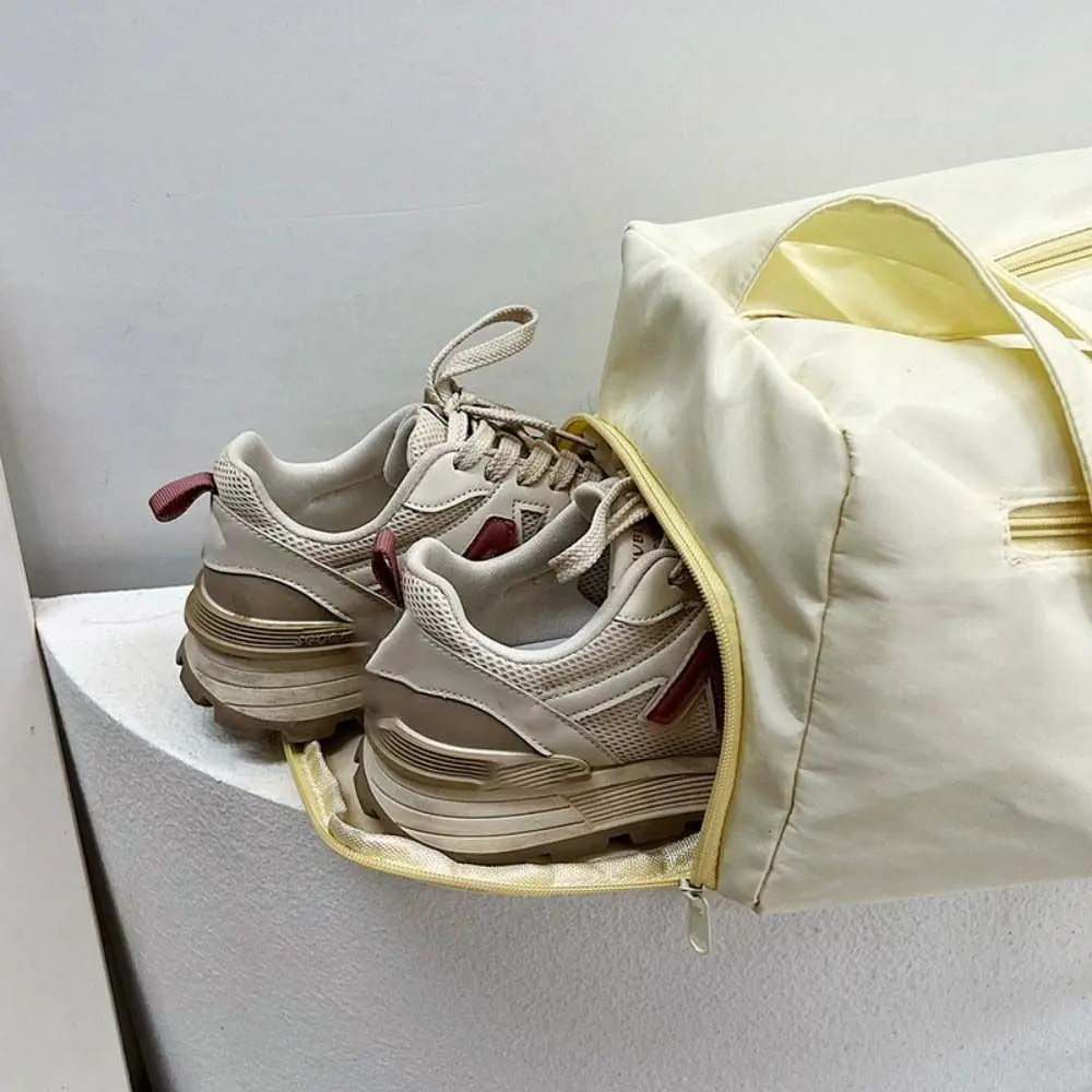 Fashionable Solid Color Crossbody Tote Bags Large Capacity Canvas Sports Shoulder Bag Niche Design Casual Luggage Bag Women