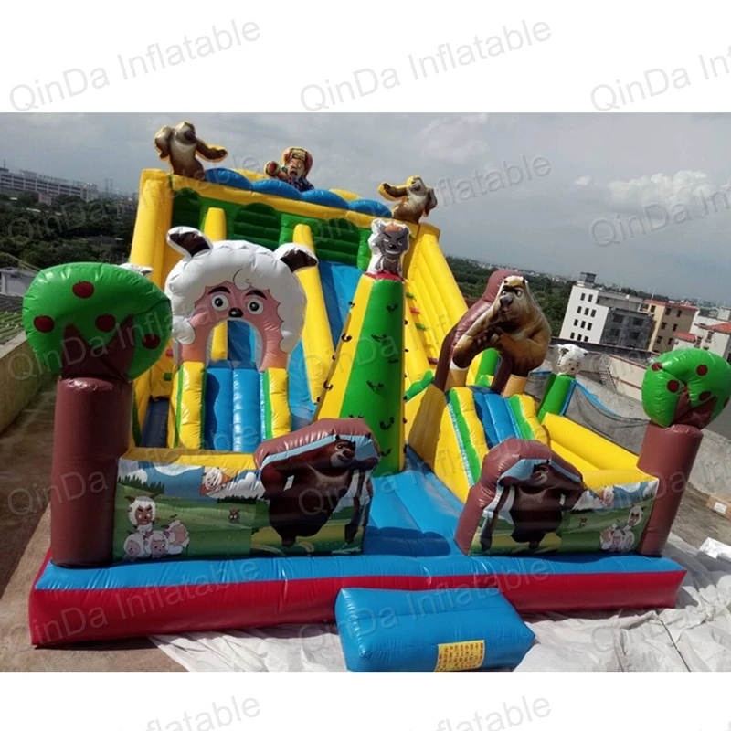 10x6x4.5 MeterrsTheme Jungle Inflatable Jumping Fun City ,Bear Kids Park Inflatable Castle For Sale