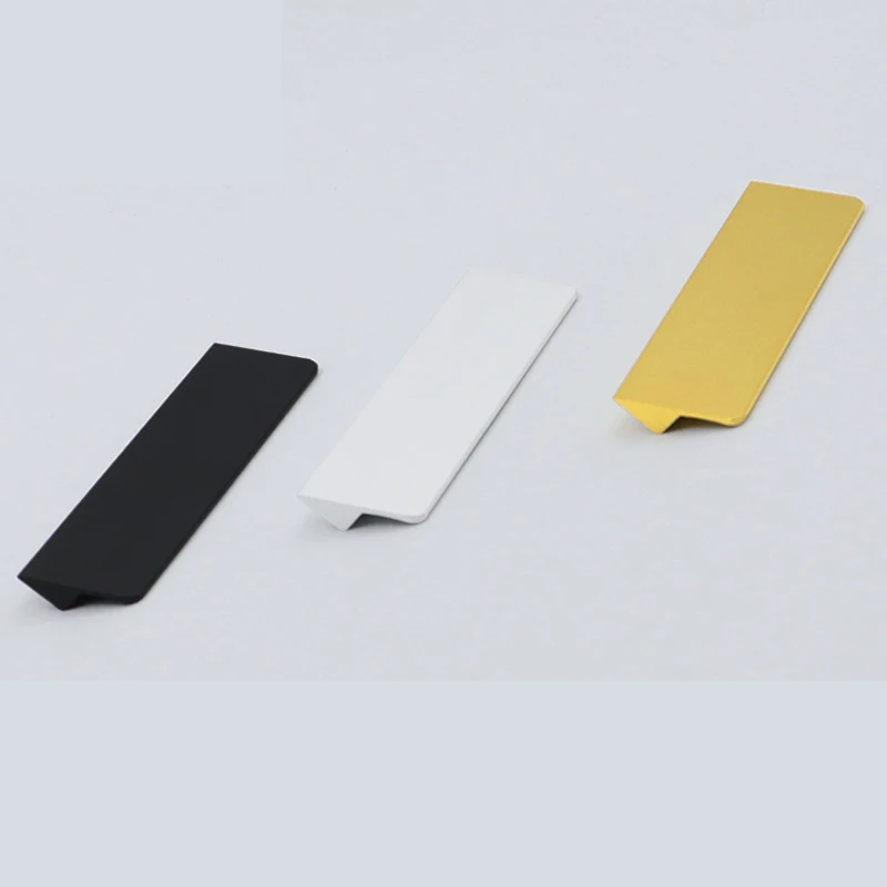 

American Modern Gold Angled Cabinet Door Handle Drawer Bedside Table Black Aluminum Alloy Furniture Handle