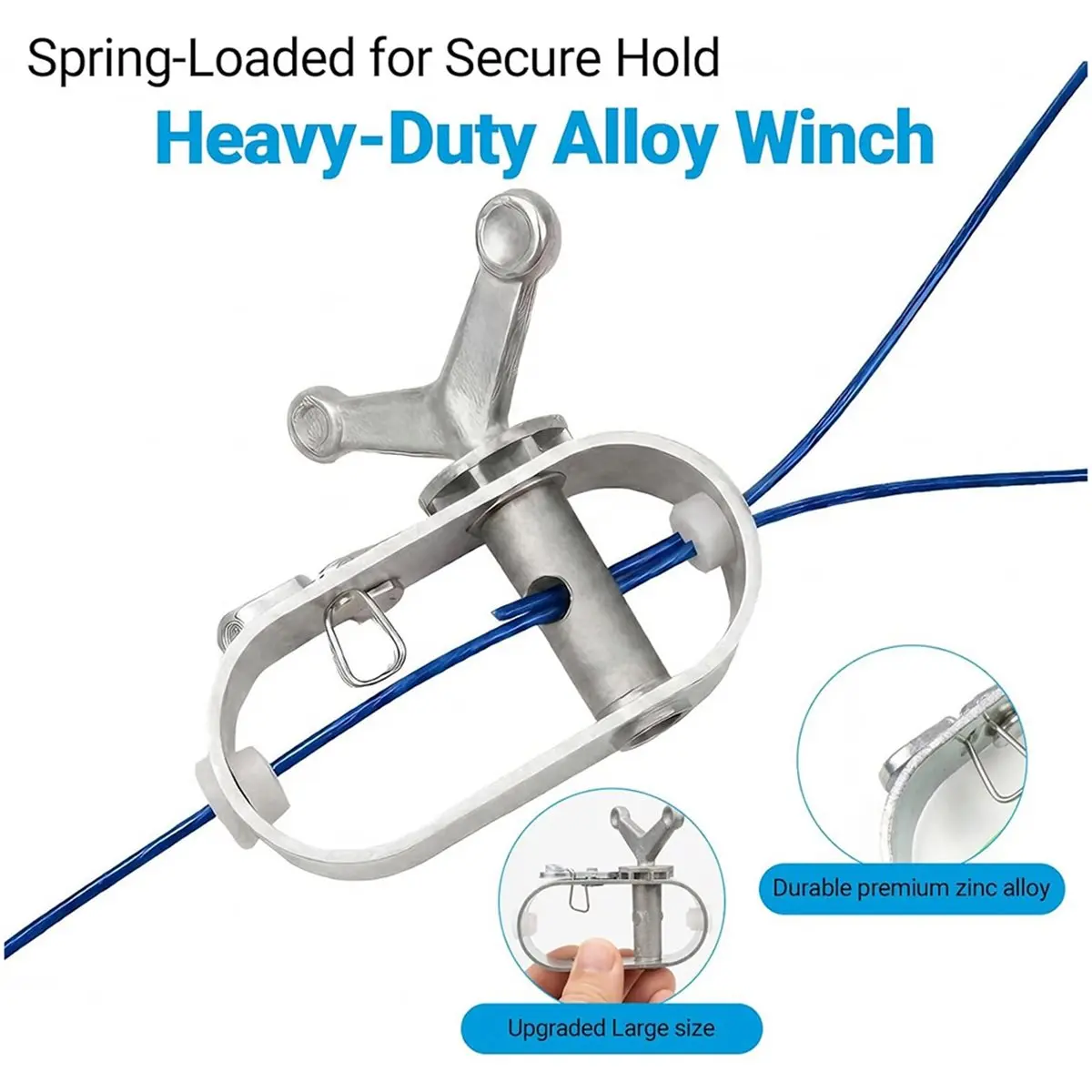 Pool Cover Cable & Winch Kit 100FT Coated Steel Wire with Heavy Duty Winch for Above Ground Swimming Pool