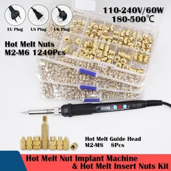 Brass Insert Nut Heat Heat Set Insert Soldering Iron Tip M2 M3 M4 M5 M6 Copper Hot Melt Insertnut 3D Print Plastic Nuts Inserts