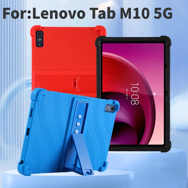

Case For Lenovo Tab M10 5G 10.6 inch 2023 TB360ZU Tablet Shell Shockproof Kids Safe Silicone Stand Cover