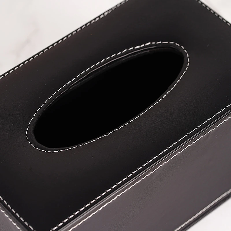 High-Quality Leather Tissue Box Holder Living Room Household Tissue Box Creative Napkin Box Car Tissue Case