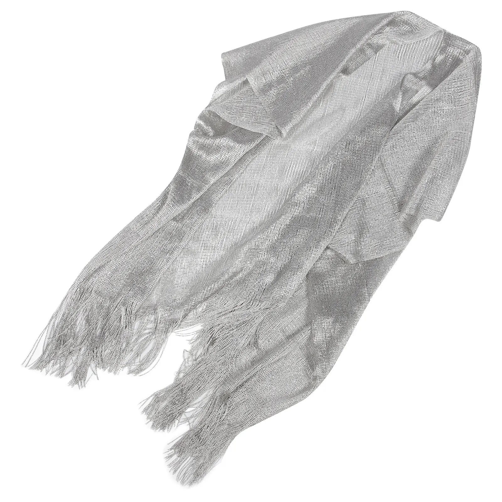 

Silver Mesh Sun Protection Shawl Wraps for Women Solid Color Scarf Large Size Comfortable Breathable Non Fading Evening Wrap