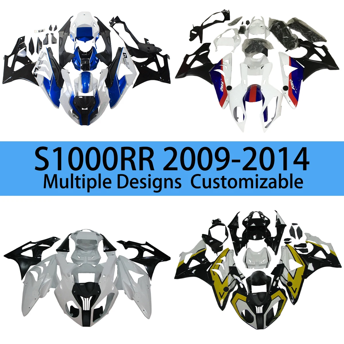 

Fit For BMW S1000RR 2009 2010 2011 2012 2013 2014 Fairing Kit S1000 RR Motorcycle Aftermarket Body Works Cover Fairings