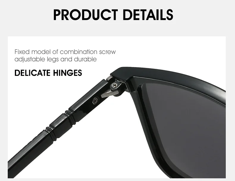 Neue klassische Mode-Polarisations-Sonnenbrille für Herren und Damen, quadratisch, großer Rahmen, zum Fahren, Angeln – Detail 4