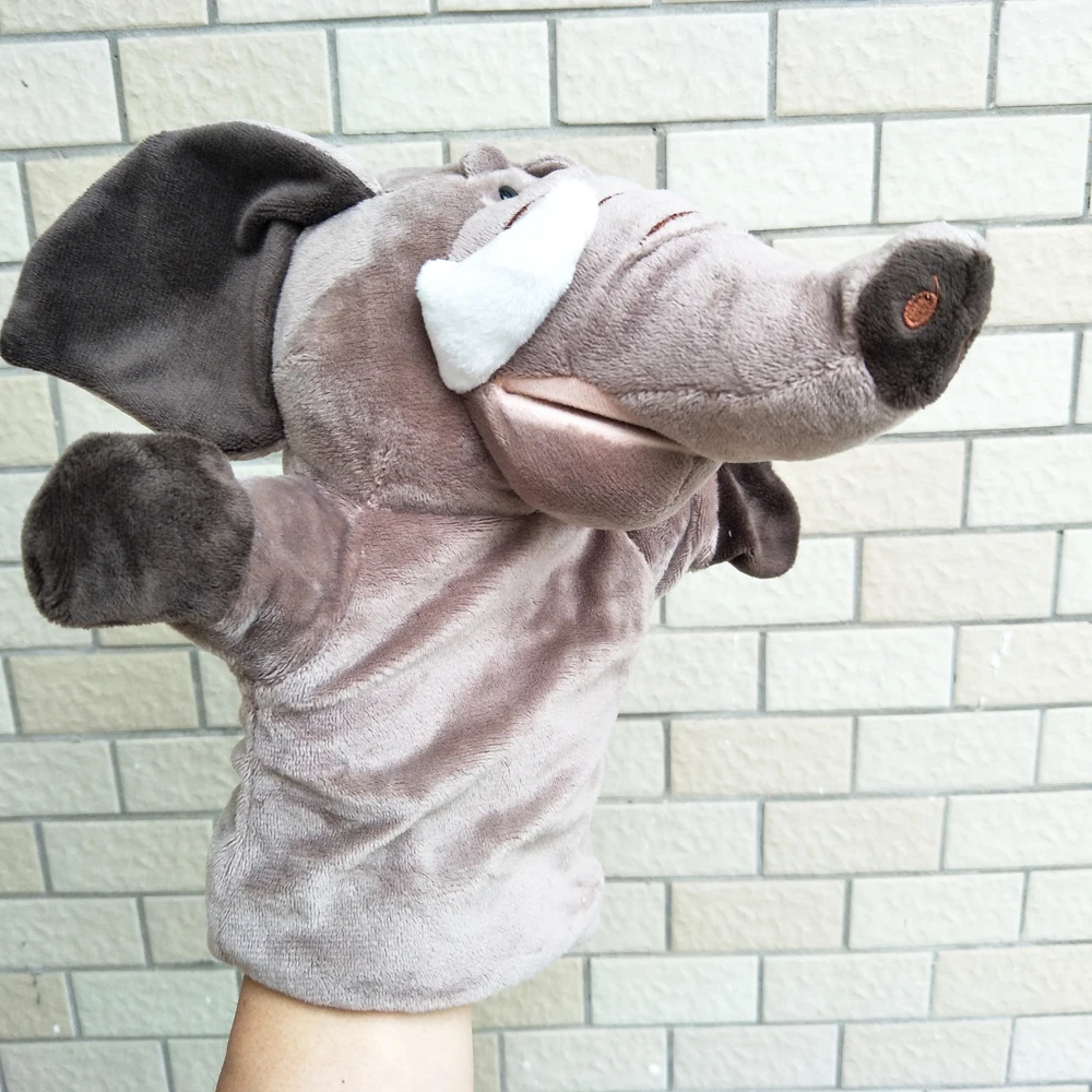 Kinder Lange Nase Grauer Elefant Baby Handpuppe Plüschtier
