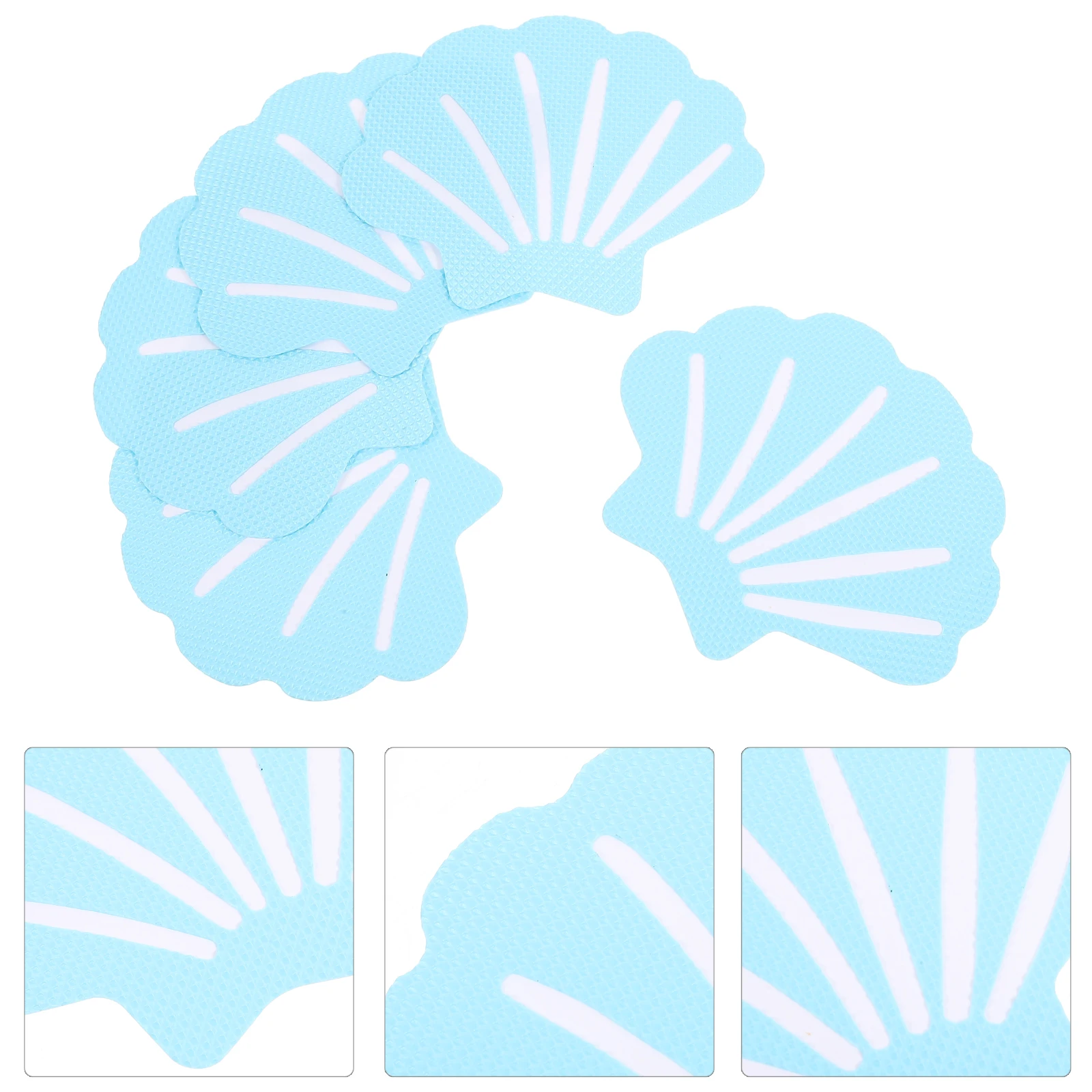 

12 Pcs Grips Shell Bath Sticker Decoration Shower Slip Decal Blue Bathroom Child