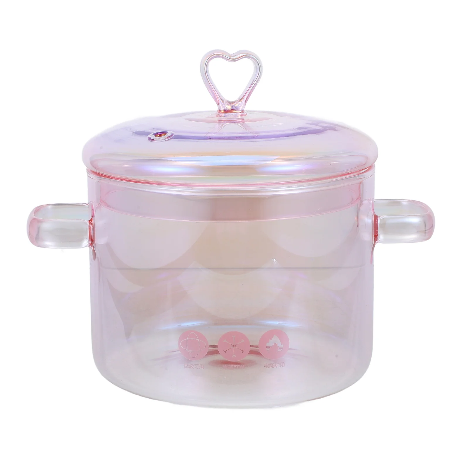 

Multi-Functional Glass Stew Pot with Flat Base Quick Heat Conduction Vintage Style Soup Pot for Healthy Food Preparation