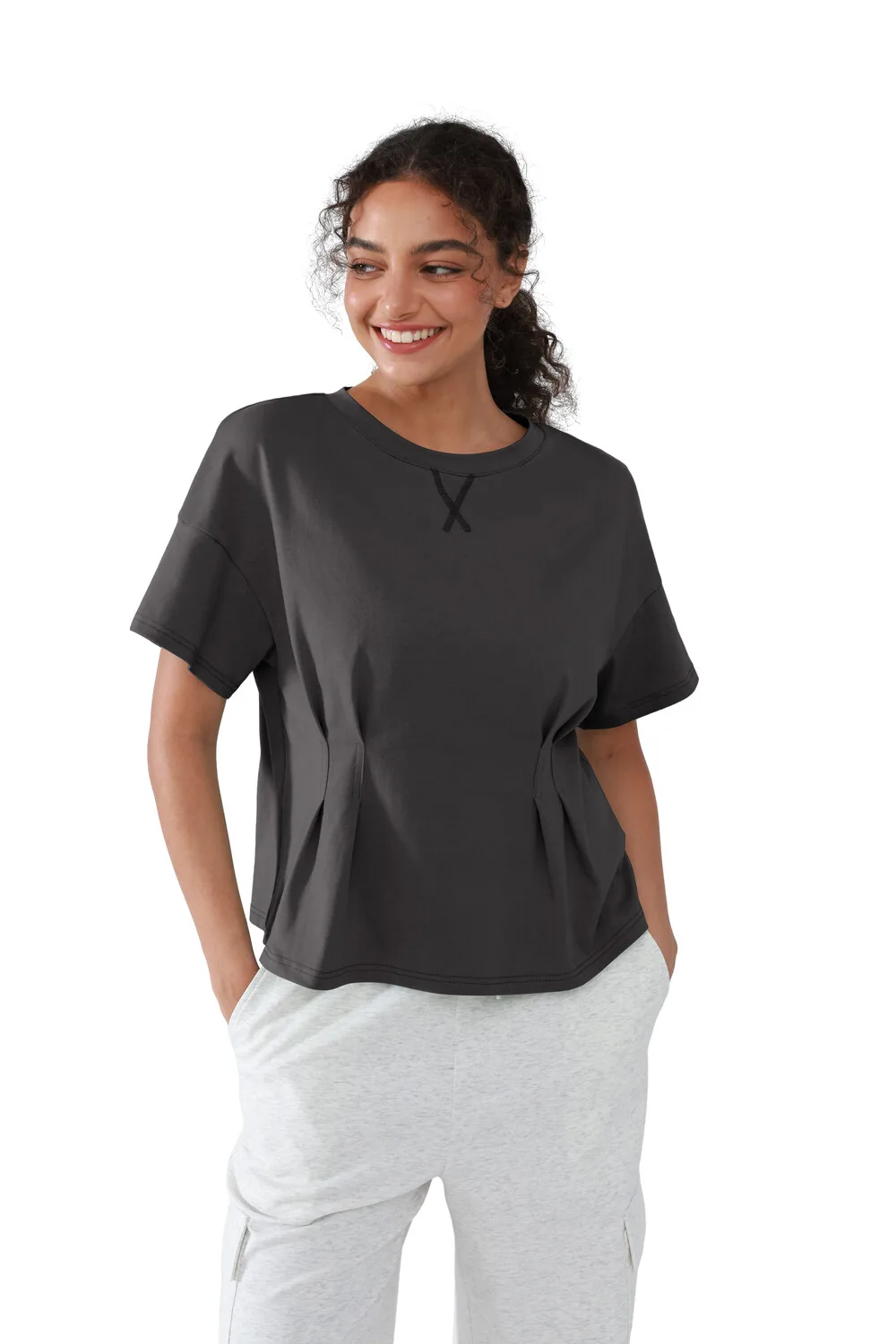 

Women's Summer Slim Fit SportsT-shirt Short Sleeve Round Neck Tank Top Outdoor Running Loose Shirt Breathable Comfortable