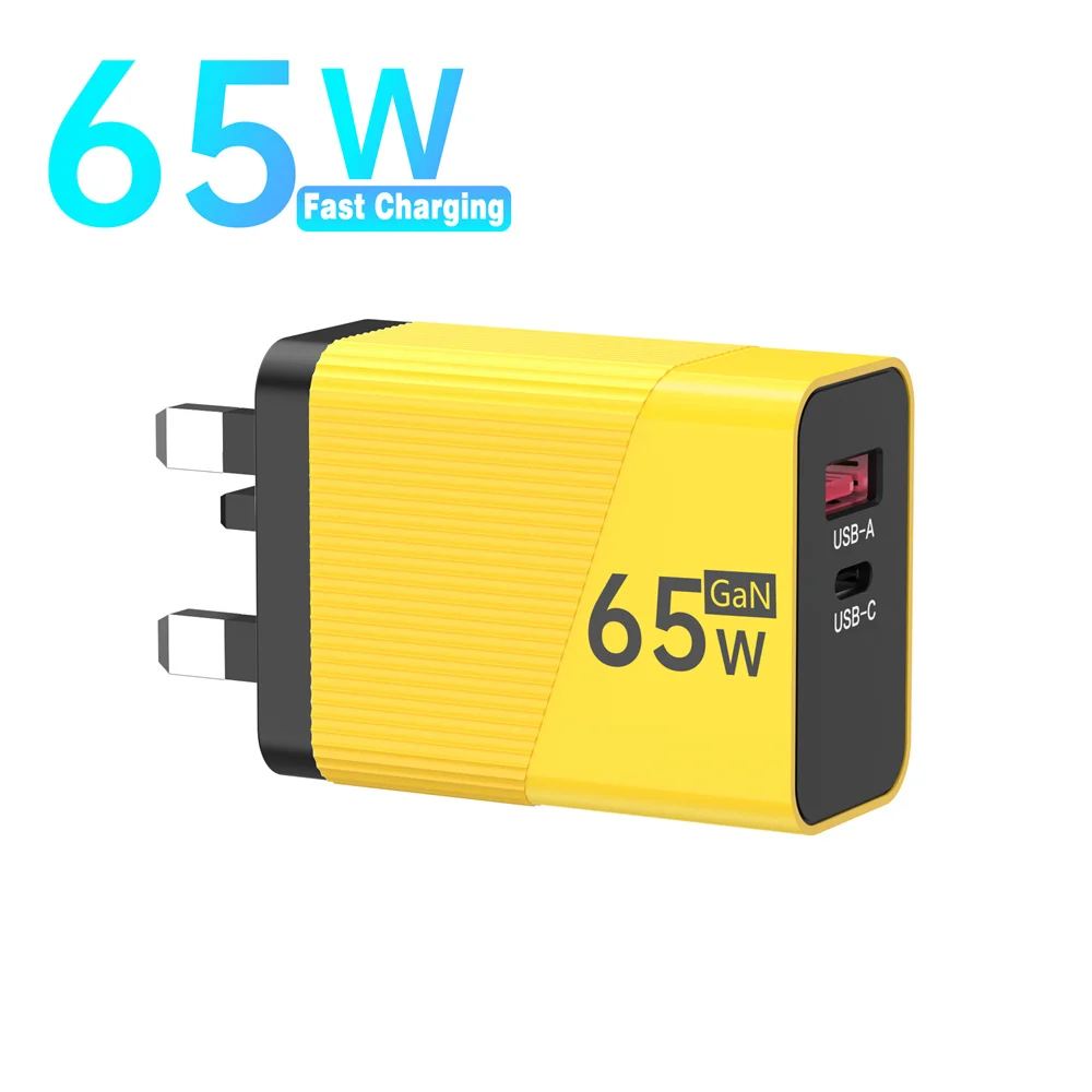 65W USB GaN Charger Quick Charge Mobile Adapter for iPhone Samsung Xiaomi Huawei QC3.0 Type C Wall Fast Charger EU US UK Plug