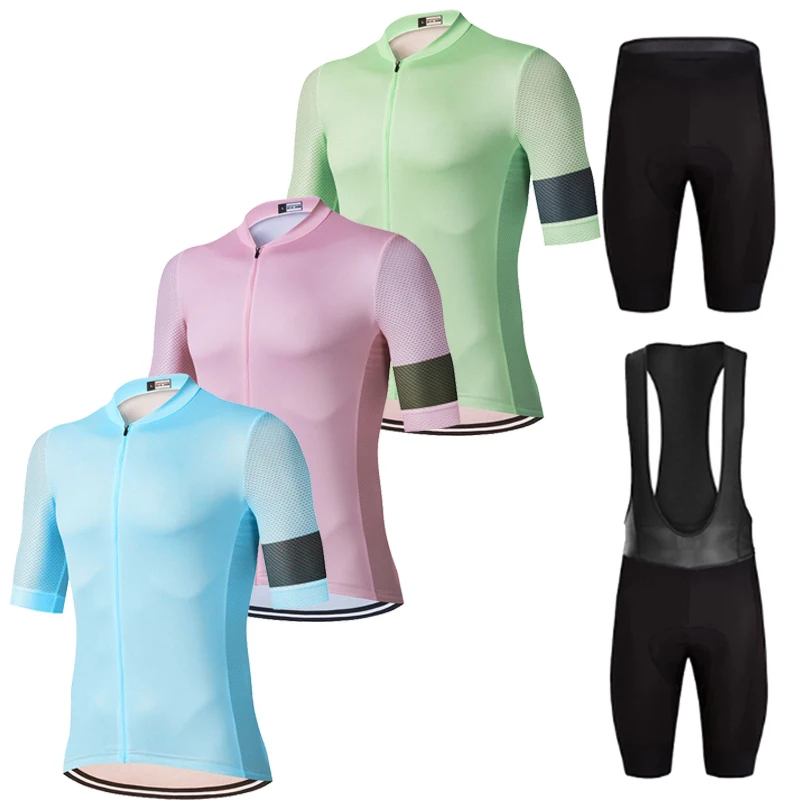 

Men's Sportswear Summer Team Cycling Jersey Set Short Sleeve Bicycle Clothing Summer Road Bike Uniform Maillot Ciclismo Hombre
