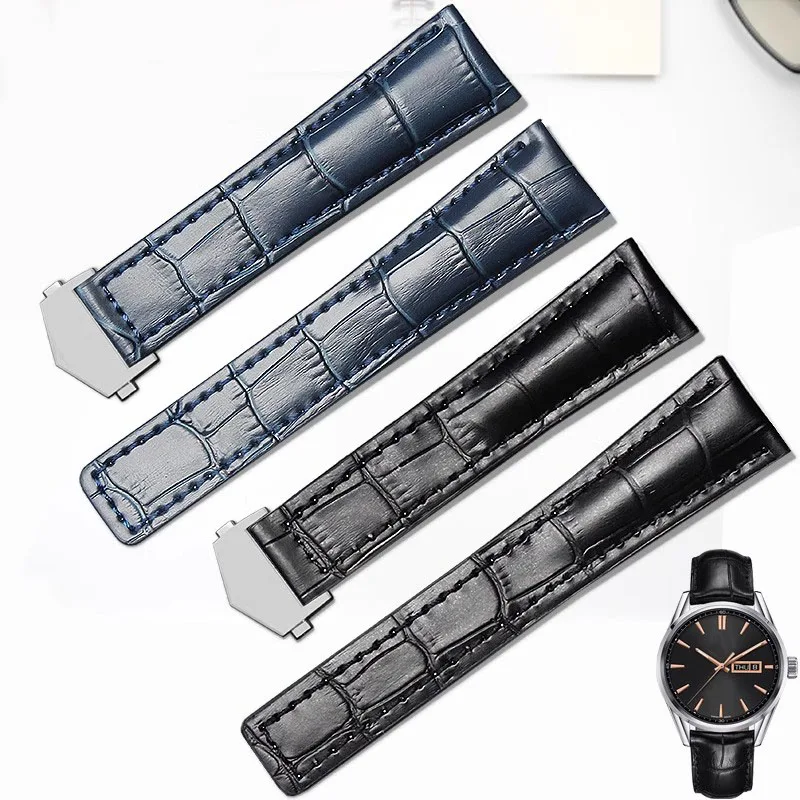 

Ремешок из натуральной кожи 20 мм, 22 мм, 24 мм для часов Tag Heuer, ремень для часов Carrera Monaco, черный, коричневый браслет, ремешки для наручных часов