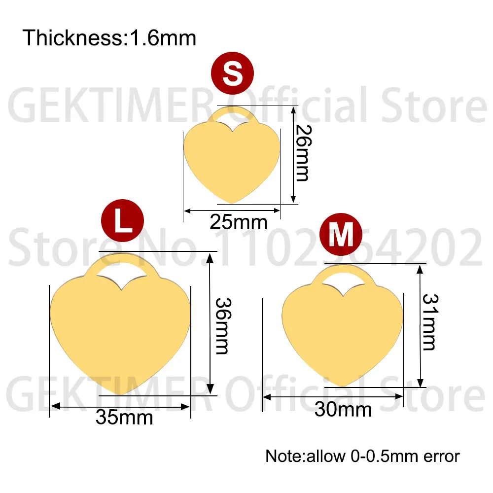 Wholesale 20PCS Blank Heart-shaped Tags Customizable With Laser Engraving For Pet ID Dog Collar Charms Keychain Accessories