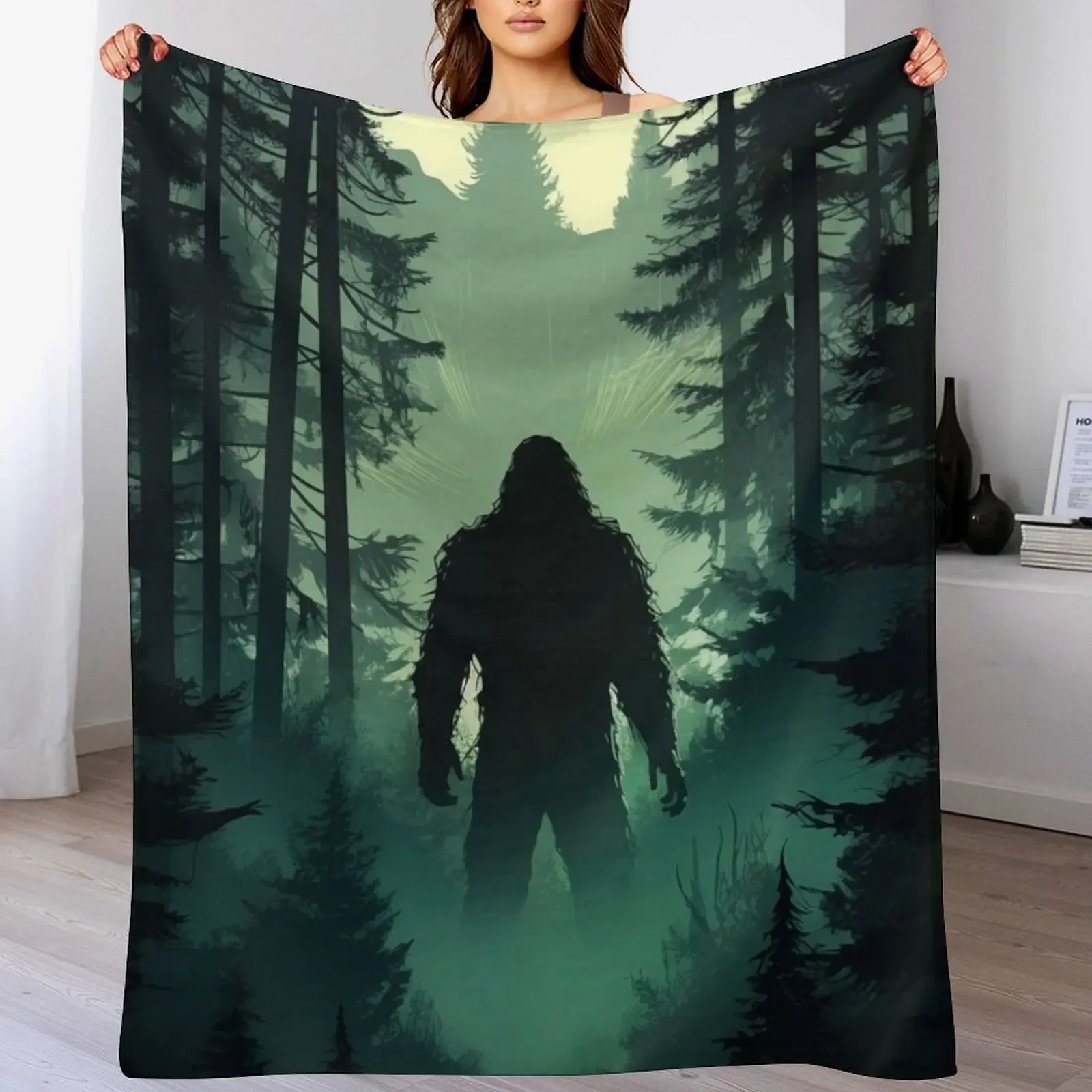 

Bigfoot Believes In You And Is Behind You Throw Blanket Versatile Cozy Throw Blanket for All Occasions