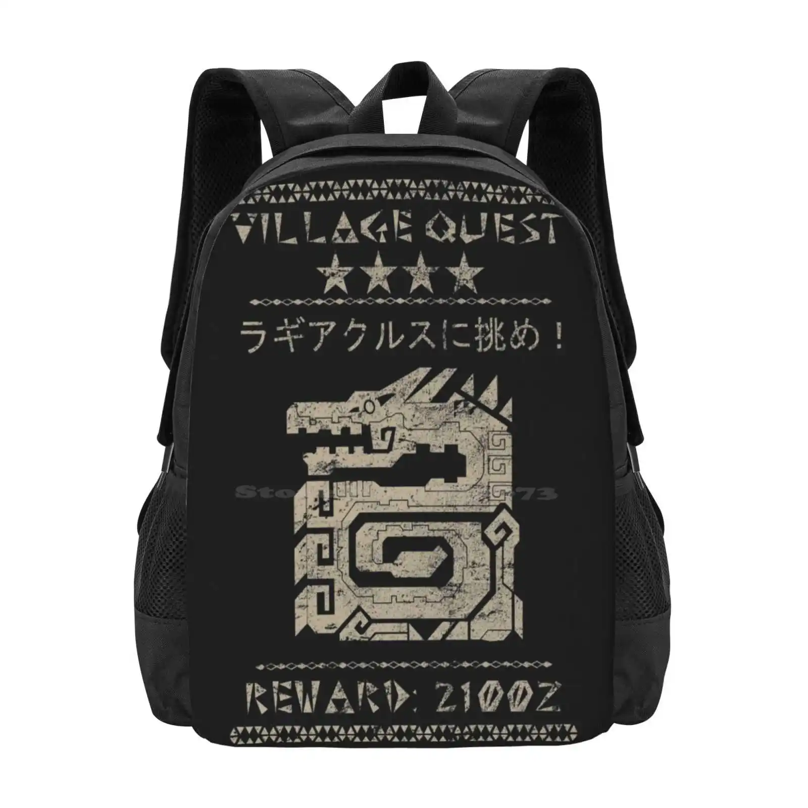 Village Quest - Lagiacrus Hot Sale Schoolbag Backpack Fashion Bags Monster Hunter Rathian Game Psp Hunting Lagicrus Lagiacrus