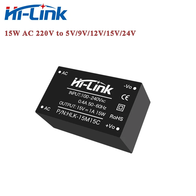 HiLink HLK-15M15C 15W 15V 1A  AC DC Power Supply Module 100-240Vac