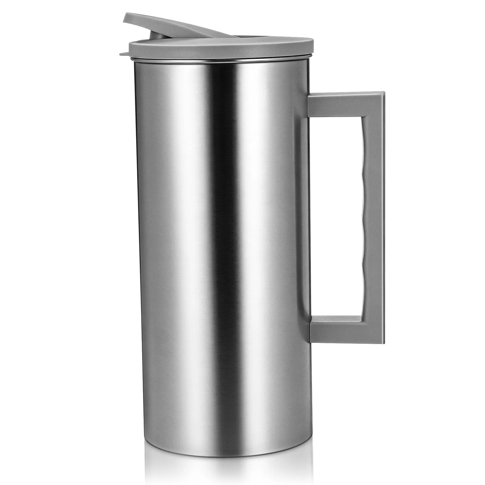 Large Capacity Stainless Steel Cold Water Pitcher Handle Lid Multi Use Beverage Jug for Home Stainless Steel Water Container