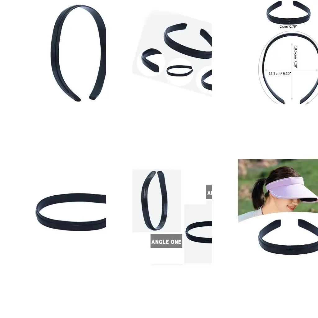 

39BB Plastic DIY Hairband Base Woman Sun Hat Headdress Black Hairband Head Hairbands Base Setting Jewelry Component