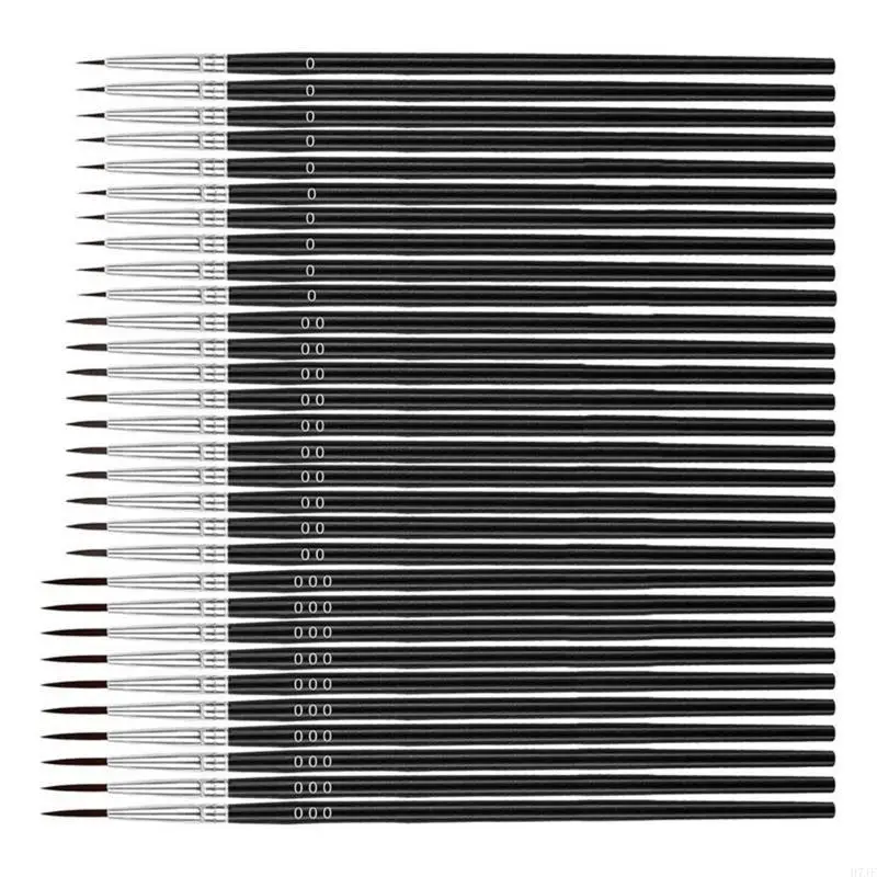 H7JF 30 PCS/SET Tiny Detail Cave Cave Caintes #0 #00 #000 тонкая кисть для рисования для рисования