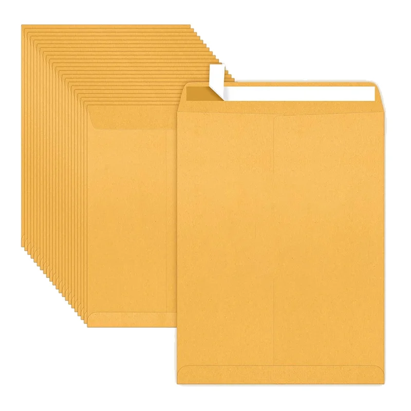

HJ-Envelopes-9X12 Self-Seal Manila Envelopes-Catalog Mailing-100 Count, Ultra Strong Quick-Seal