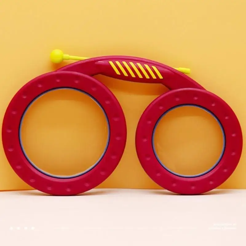 Clapping Drum Percussion Instrument Unique Glasses Drum Double Sided Hand Drum Orff Musical Instrument Enduring