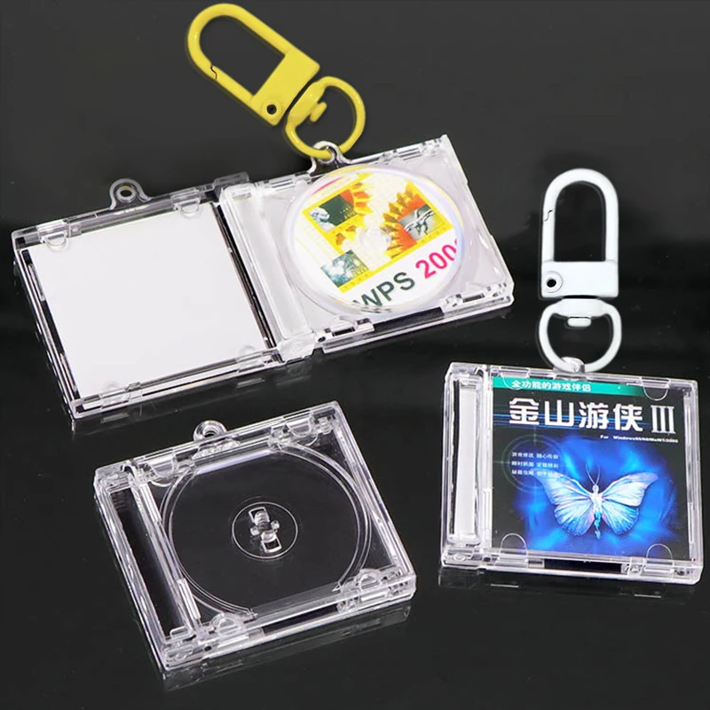 1pc Peripheral Commemorative Album Blank Mini CD Case Pendant For DIY Keychains Backpack Hanging Decoration