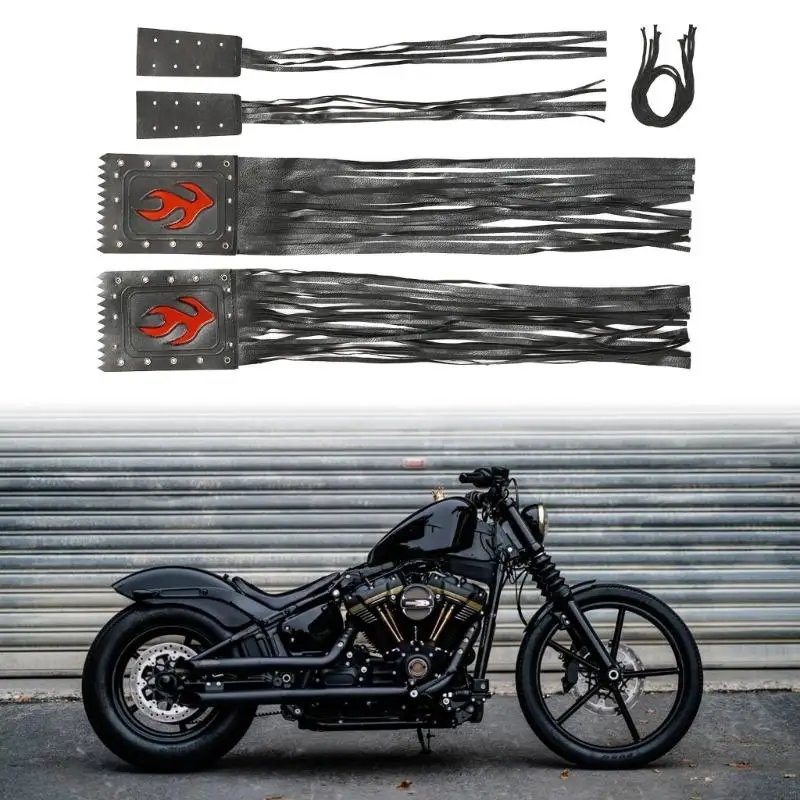 547B Motorcycle Tassels Fringe Grip Lever Cover Leather Modification Handlebar Tassels