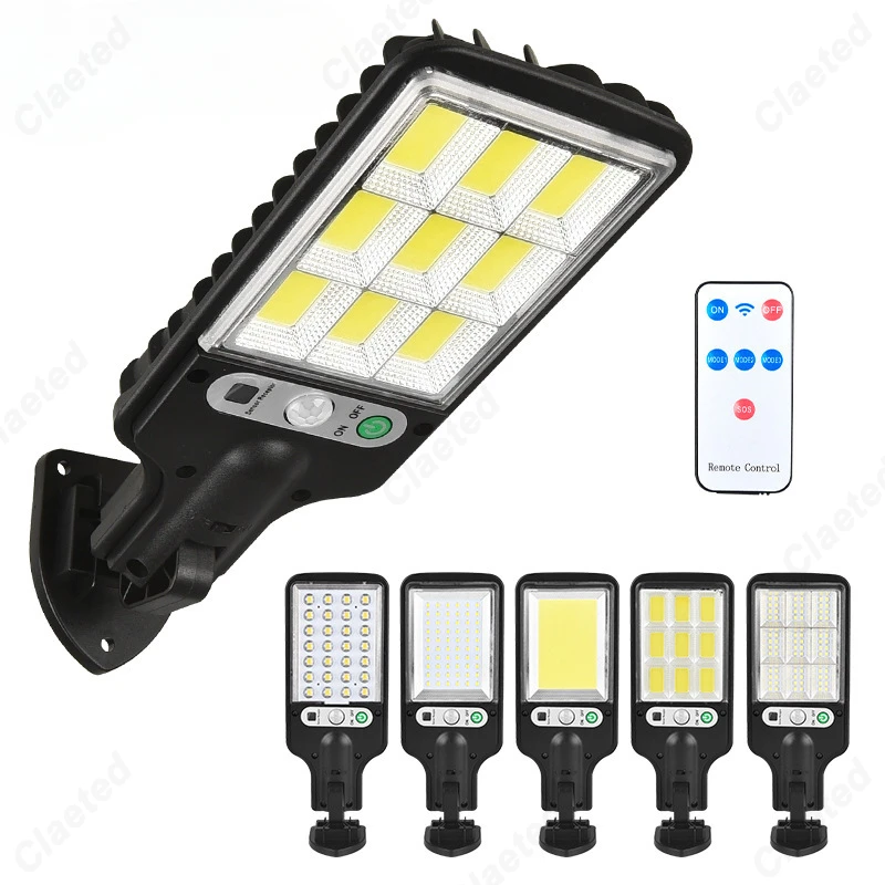 New LED Solar Remote Control Wall Light Outdoor Waterproof Human Sensing Home Courtyard Corridor Wall Lighting Fixture