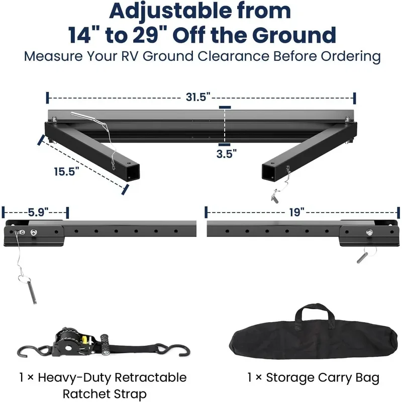 RV Stabilizer Jack Heavy Duty Adjustable Support For 14 Inch To 29 Inch Frame General Purpose Camping Trailer Leveling Tool