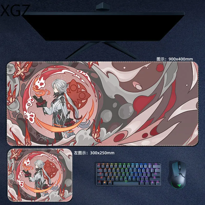 New XL XXL Genshin Impact Anime Game Mouse Pad Walnut Nahida Scara Computer Keyboard Desk Mat Game Accessories Anti-Slip