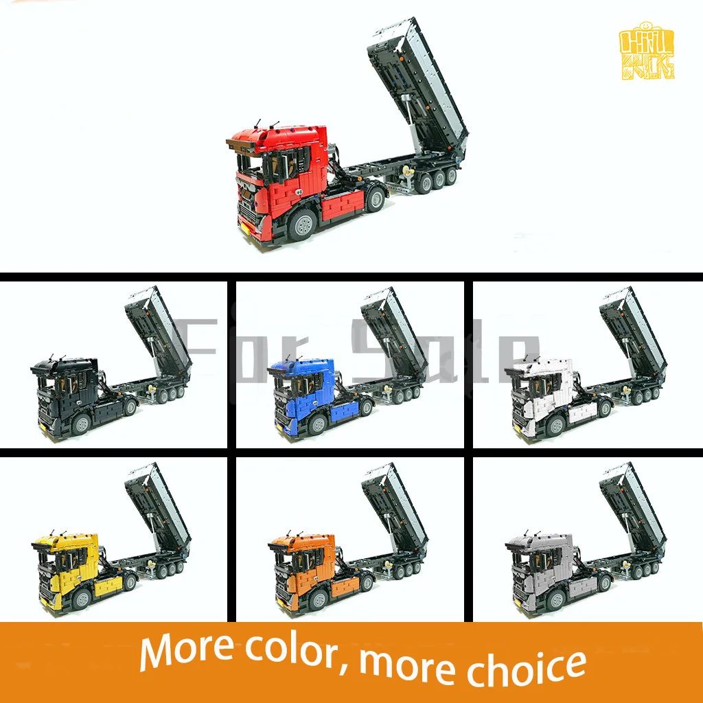 Moc-39430 American Heavy Dump Truck With Carriage Model With PDF Drawing Building Blocks Bricks DIY Toy Birthday Christmas Gift