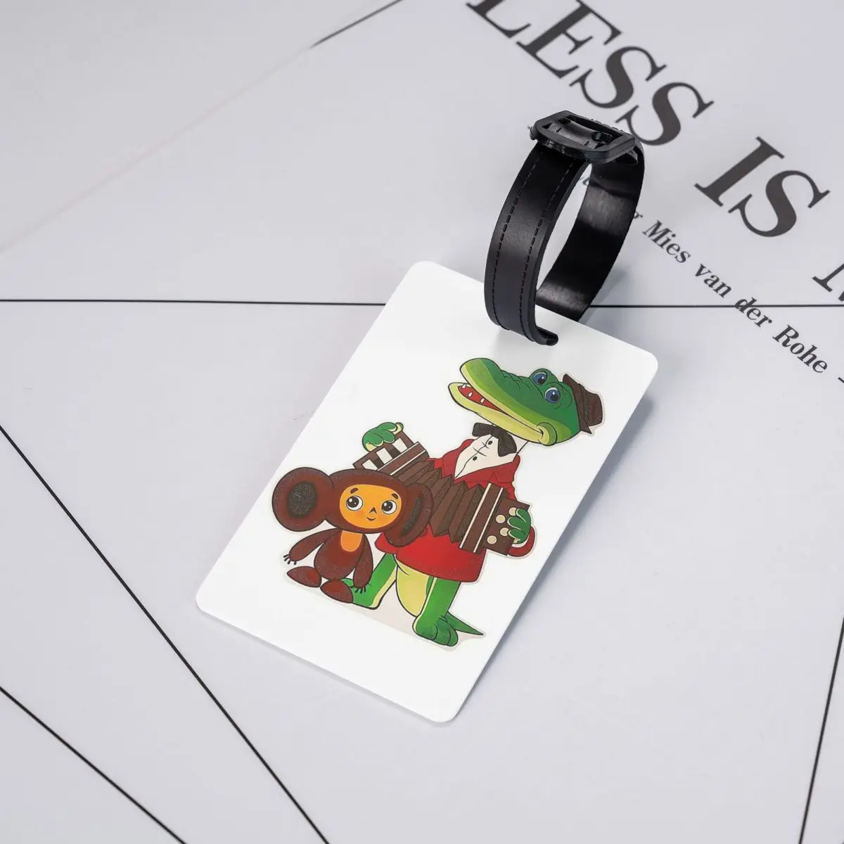 Etiquetas para equipaje Cheburashka y Gena, accesorios para maletas, etiqueta de embarque para equipaje de viaje, soporte para etiquetas de identificación, nombre, dirección