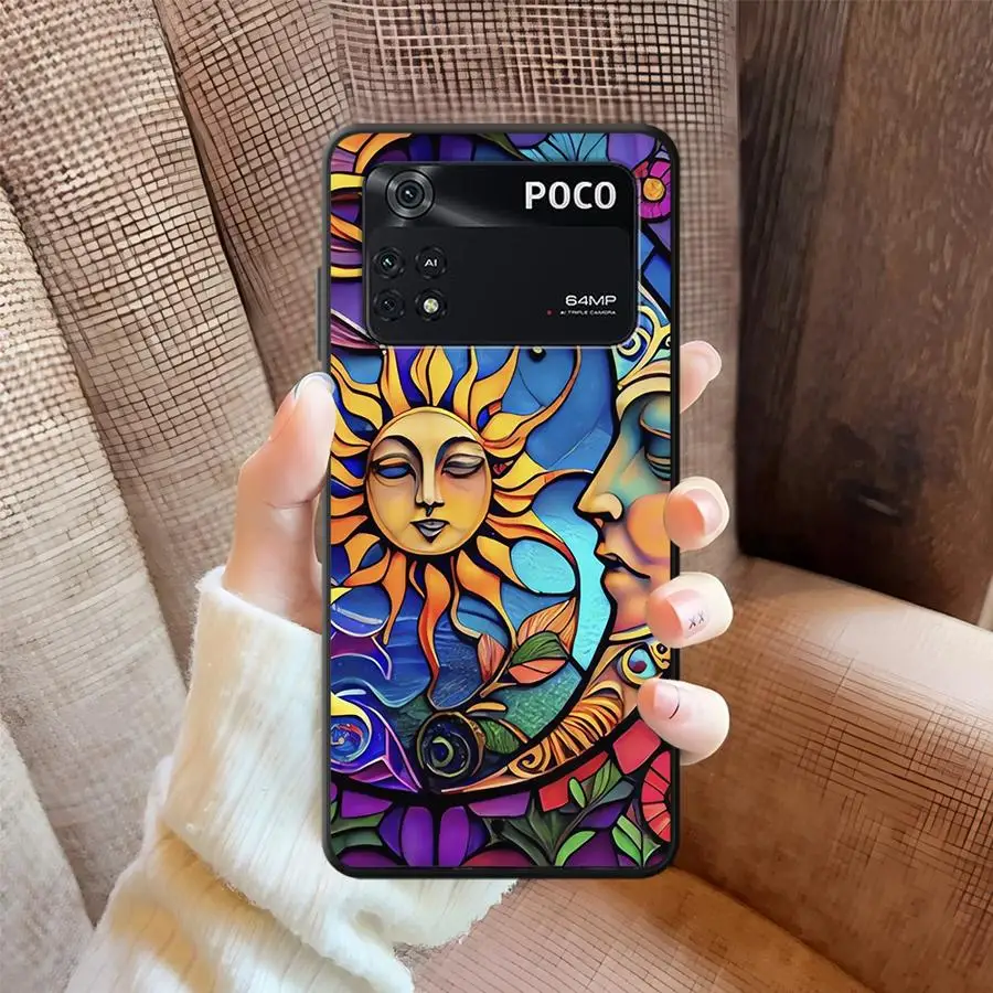 

Мягкий чехол для телефона Xiaomi Poco C50 M3 M4 Pro X3 X4 X5 F3 F4 F5 C51 C65 M5 Colorful Sun Moon