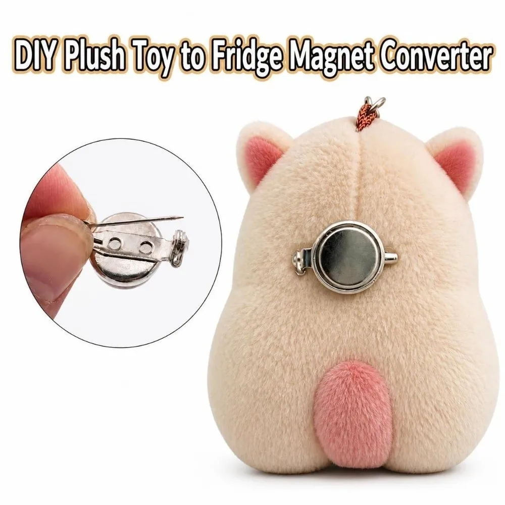 1/4Pcs Magnetic Magnetic Safety Pin Toy To Fridge Magnet Lock-Clasp DIY Magnet Pin Base Brooch Back with Magnet