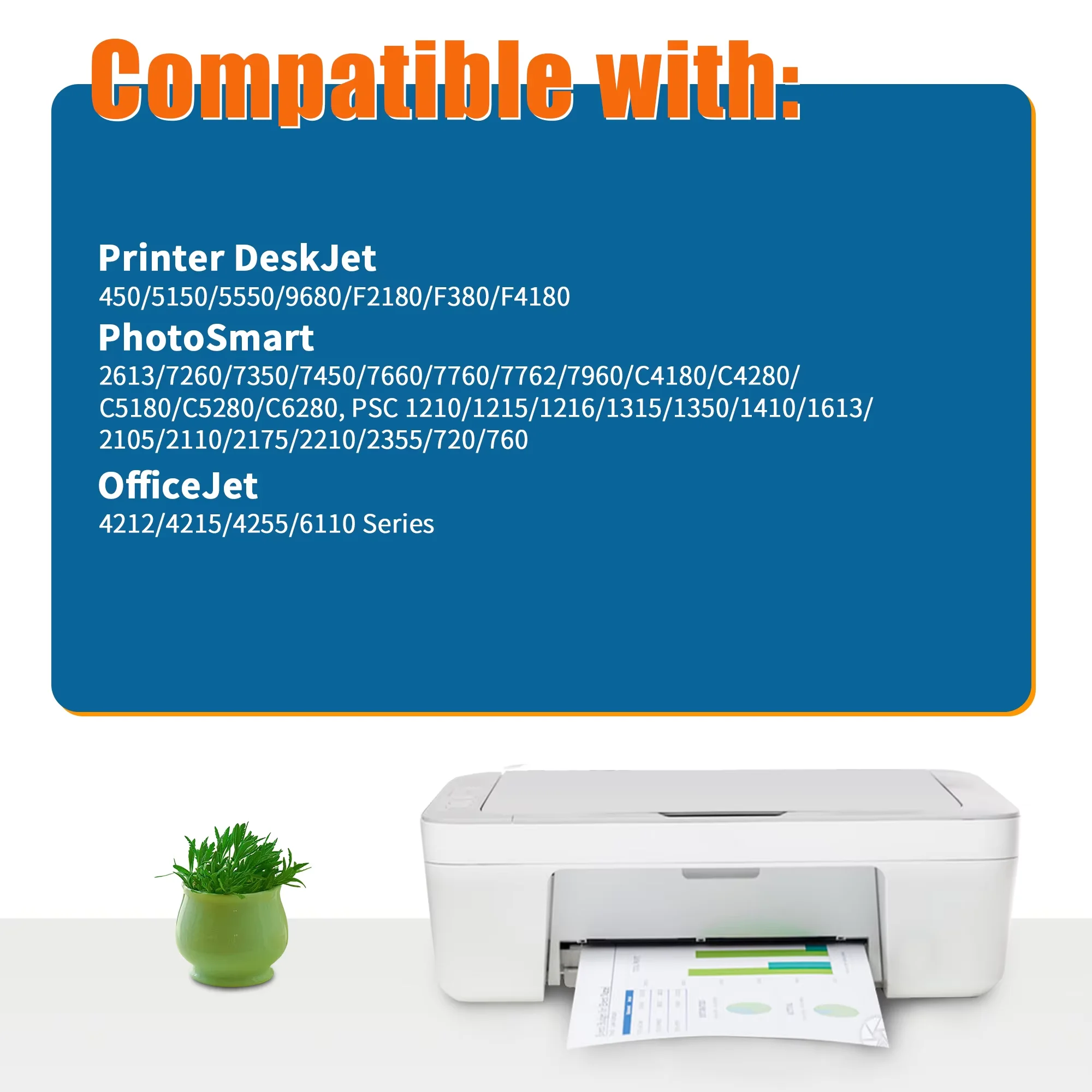 Jhaan 56/57XL Multipack-Tintenpatronen, kompatibel mit HP 56/57XL für DeskJet 450ci 5150 OfficeJet 4212 4215 PSC 1210 7550 7760 – Detail 2