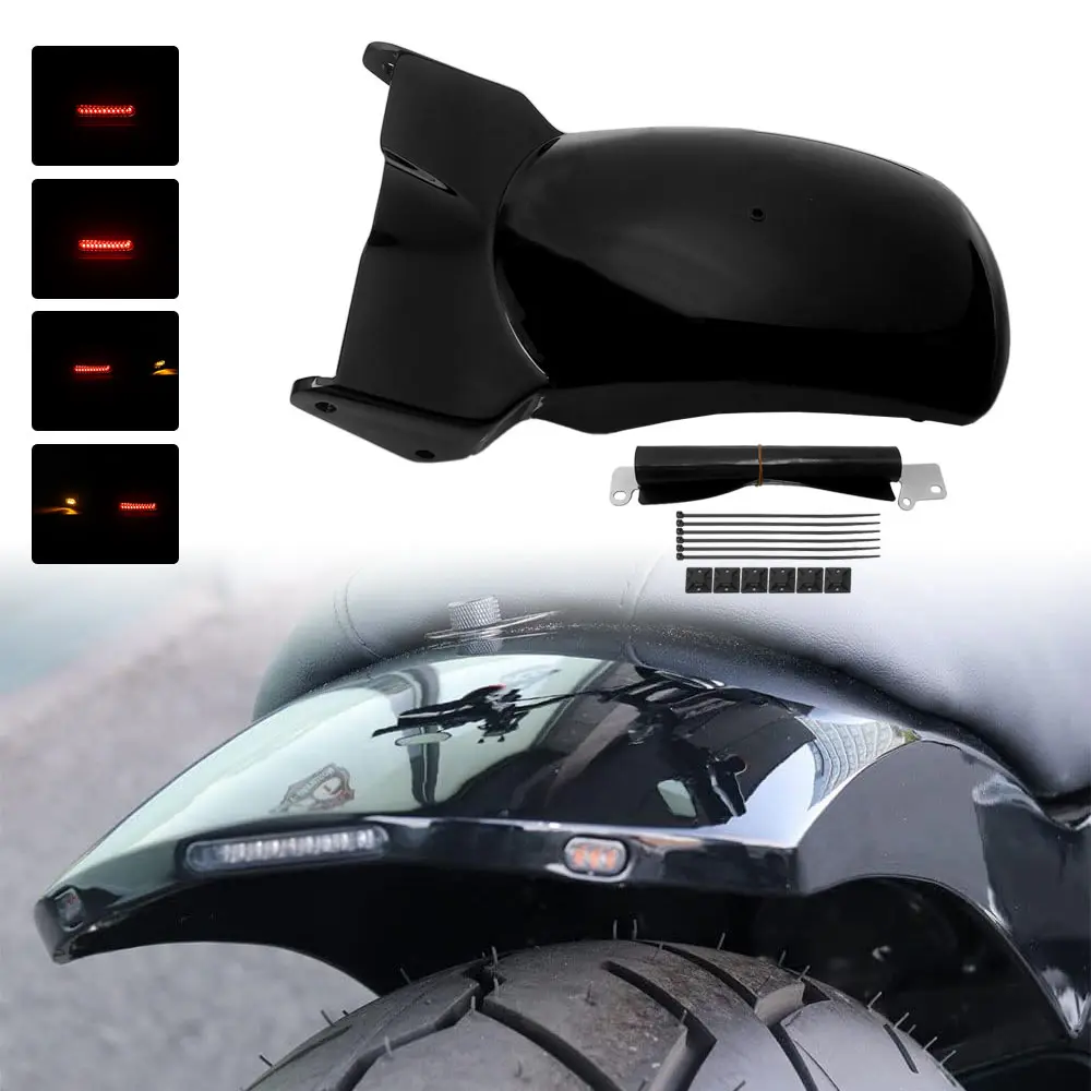 Rear Fender Motorcycle Short Mudguard Cover For Harley Softail Street Bob 114 Low Rider Slim Sports Glide 2018-2026 Steel Black