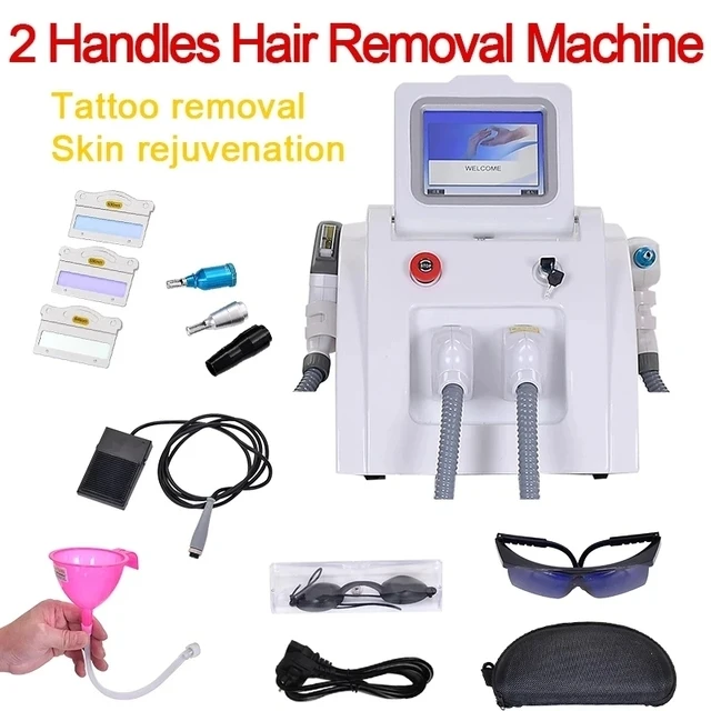 Desktop 2-in-1 IPL laser haar entfernung und Nd Yag laser tattoo entfernung maschine