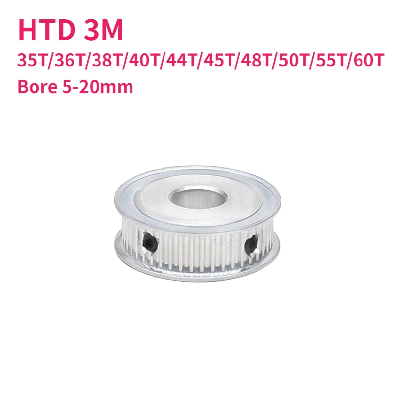 HTD 3M 35T/36T/38T/40T/44T/45T/48T/50T/55T/60 Teeth Timing Pulley Bore 5-20mm Synchronous Wheel For Belt Width 10mm