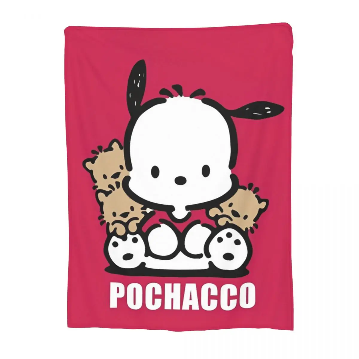 Kawaii Cute Pochacco Knitted Blankets Sanrio Flannel Throw Blanket Summer Air Conditioning Decoration Ultra-Soft Warm Bedsprea