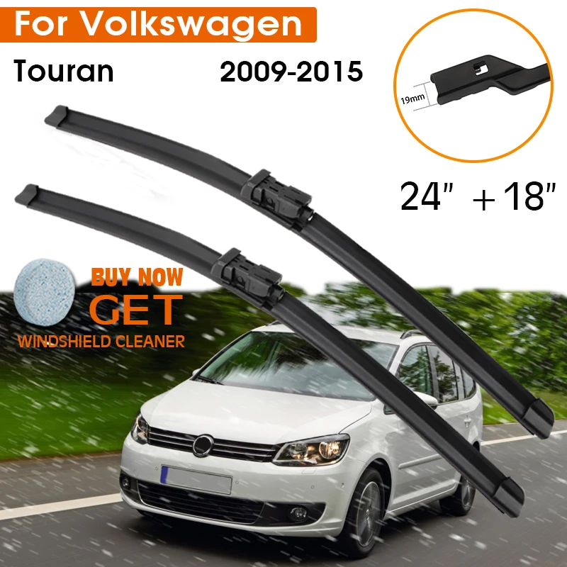 

Car Wiper Blade For Volkswagen Touran 2009-2015 Windshield Rubber Silicon Refill Front Window Wiper 24"+18" LHD RHD Accessorie