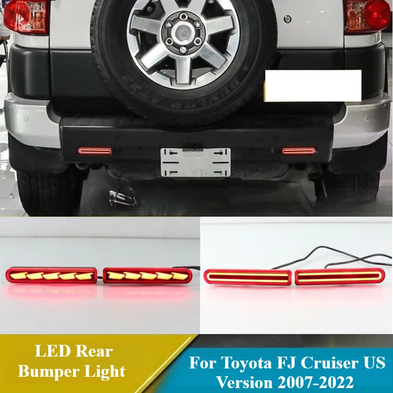 

Для Toyota FJ Cruiser, американская версия 2007-2022, светодиодный фонарь заднего бампера, DRL, противотуманная фара, стоп-сигнал заднего хода, динамический указатель поворота
