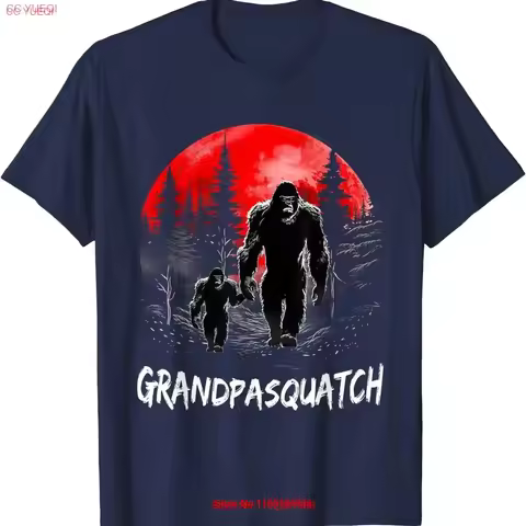 Bigfoot Dad Sasquatch Fathers Day Funny T Shirt vintage Washed Unisex streetwear Comfortable Versatile Stretched fashion
