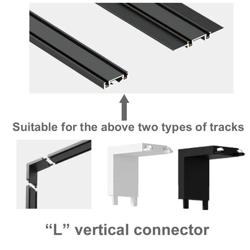 Ultrathin Magnetic Rail Track Connector Black White Sruface Mounted Recessed Led Spotlights Home 48V Power Input Module