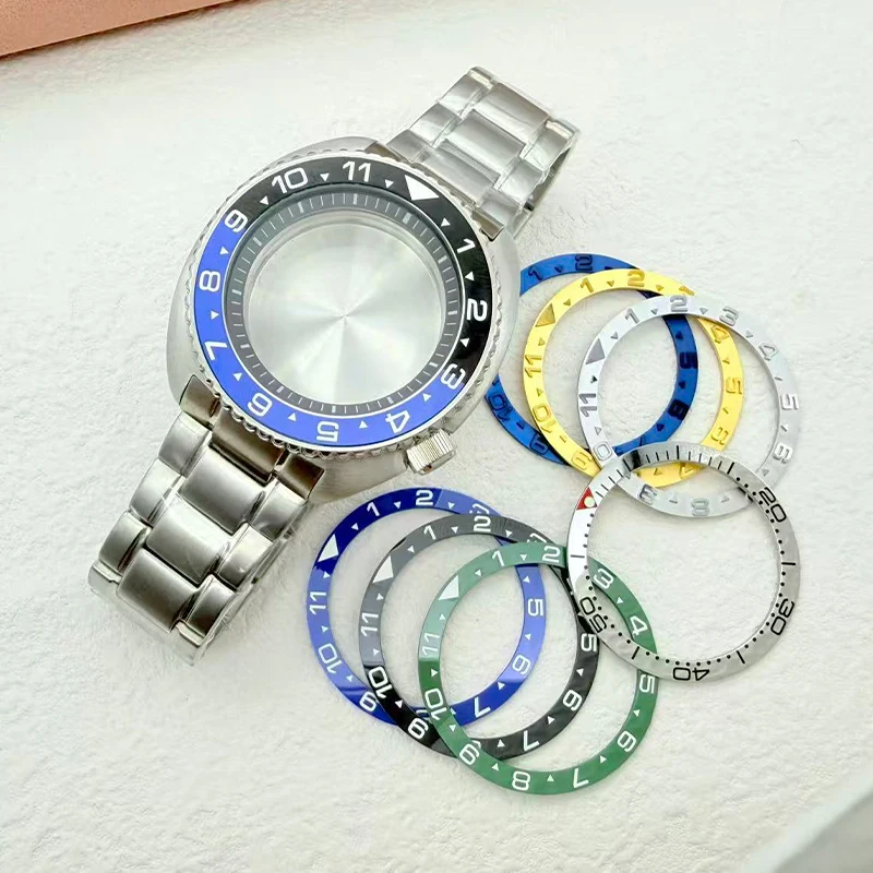 

Mod 46.5MM 3.8H Turtle Shell Case 6105 6309 Turtle Abalone Shell Watch Case and Strap Fit NH35 NH36 4R 7S Movements 10ATM Water